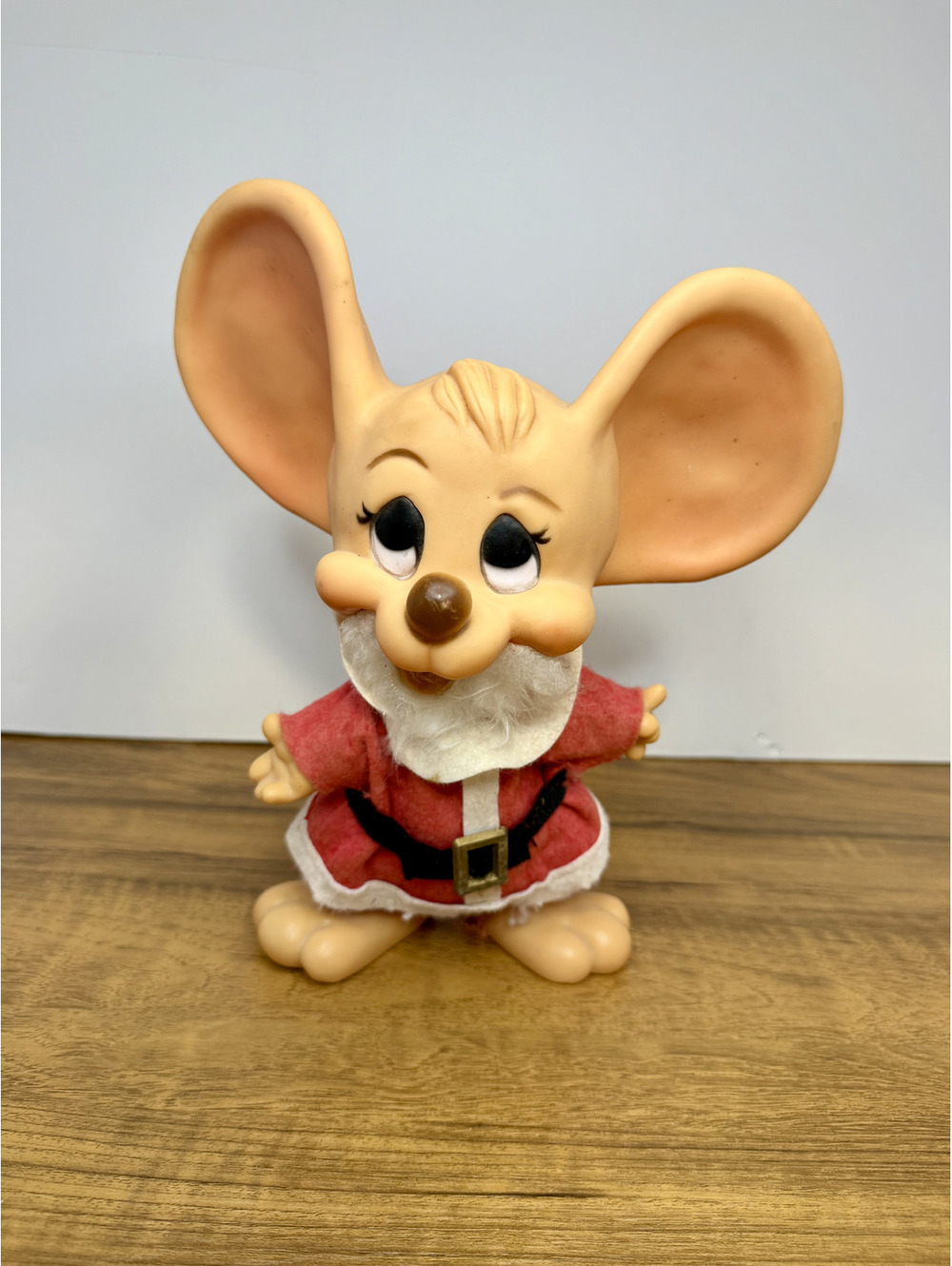 Vintage 1970s Huron Products Co. Big Ear Santa Mouse Coin Bank Christmas